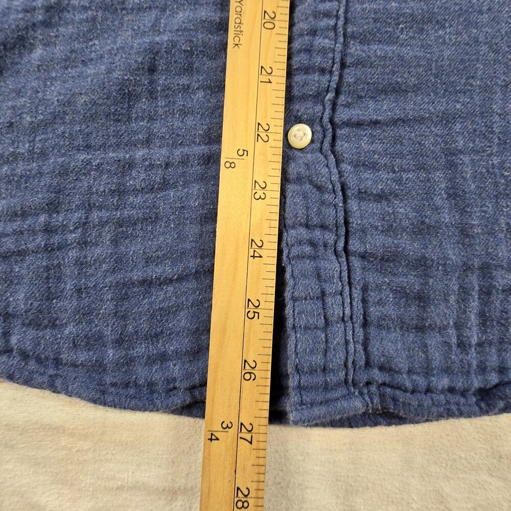 J Crew Mens Slim Double Weave 100% Cotton Shirt Gauzy Lightweight Blue M - Picture 3 of 10